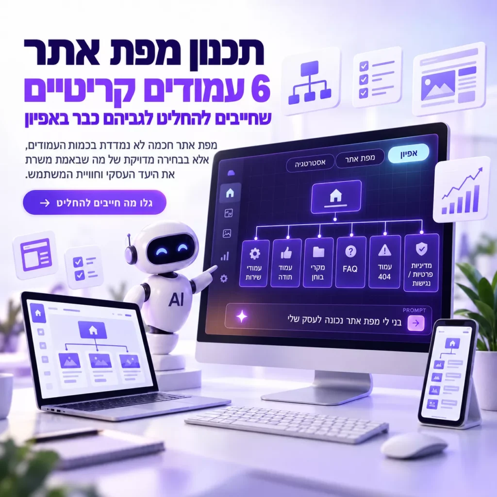 תכנון מפת אתר: 6 עמודים שחייבים להחליט לגביהם באפיון - חזן סטודיו